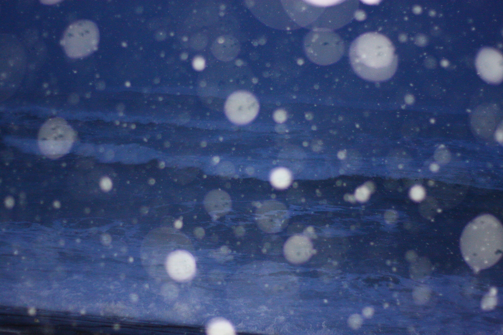 日本海、雪。