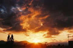 燃える夕日