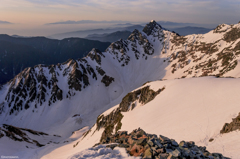 朝の北穂高山頂より