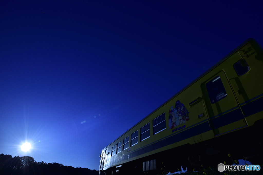 青空の夕日