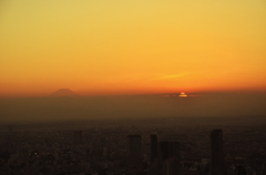 東京の夕日