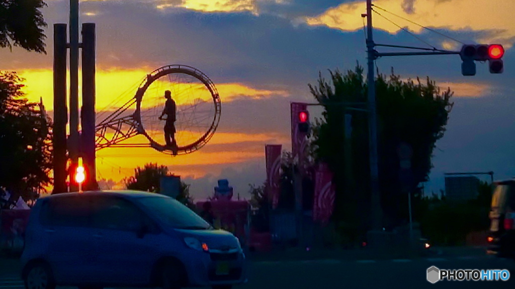 『 買物帰りに見た夕景 』
