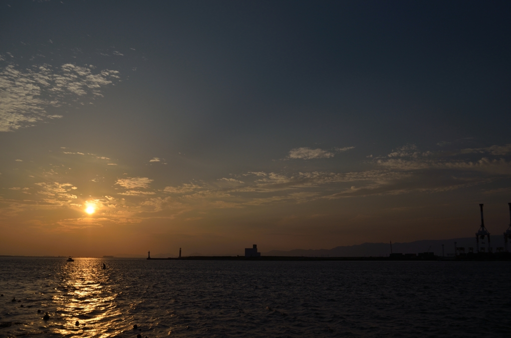 南港の夕焼け