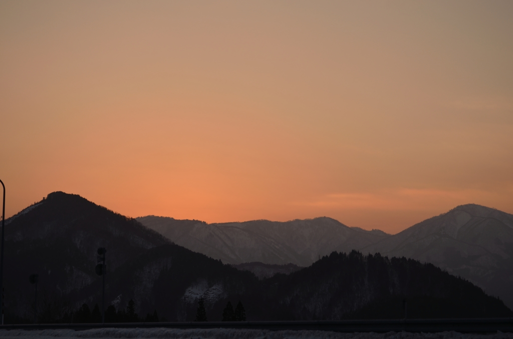 ひるがの高原の夕暮れ