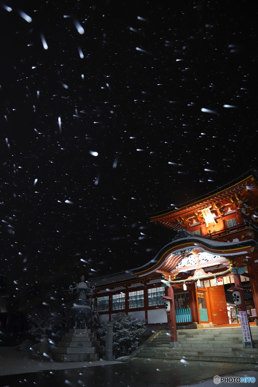 雪景色in防府天満宮