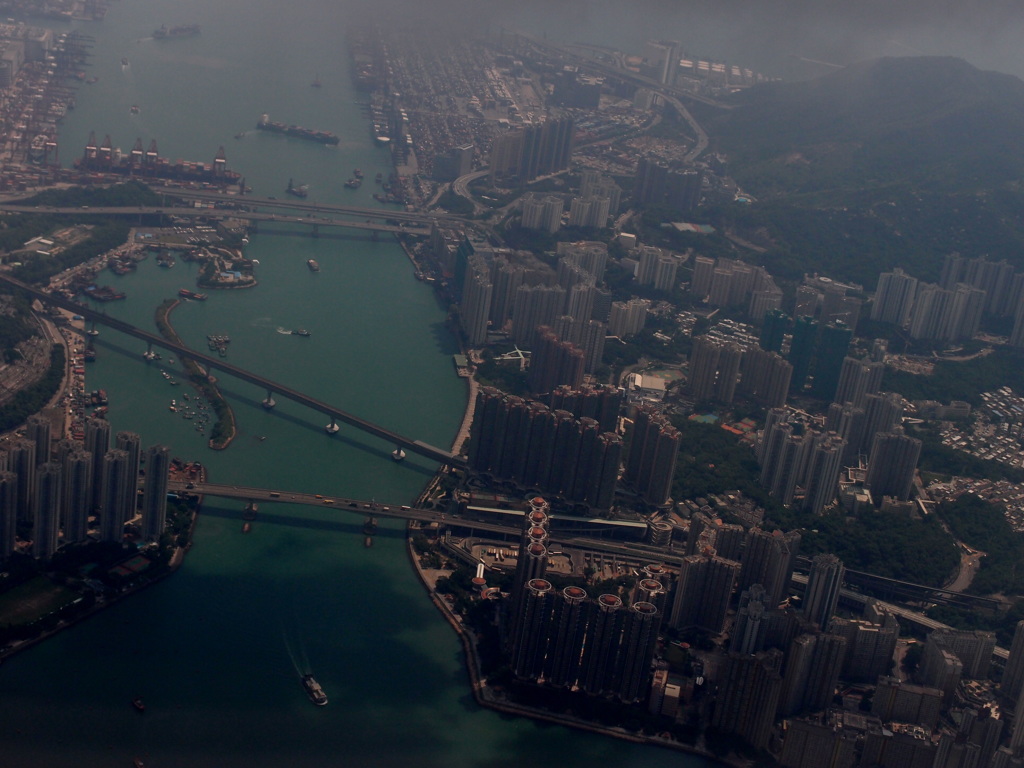 空の上から　香港へ②
