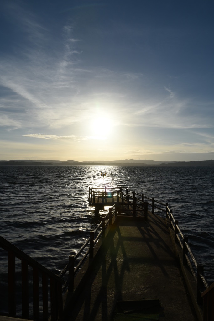 七尾湾の夕日①