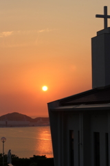 島の夕陽