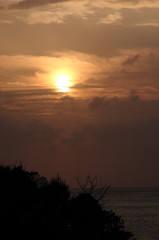 島の夕陽