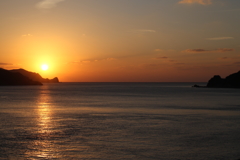 島の夕陽