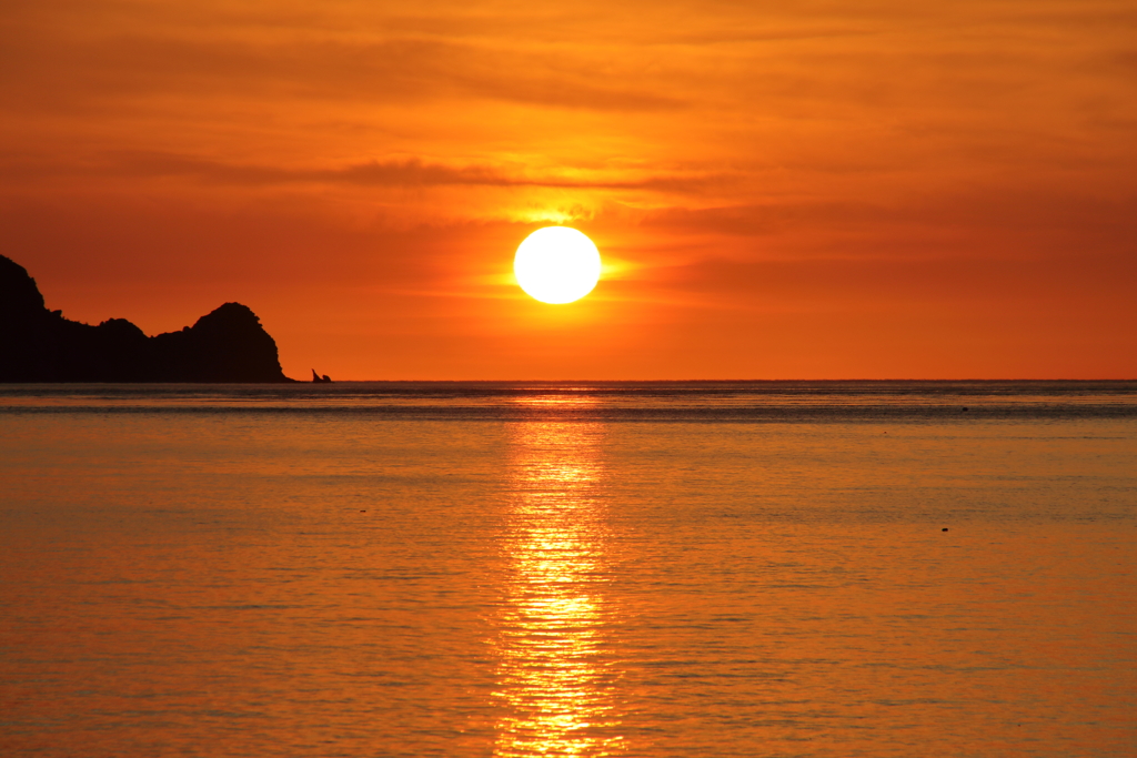 8月最初の夕陽