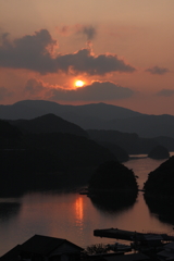 島の夕陽