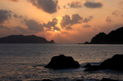 島の夕陽