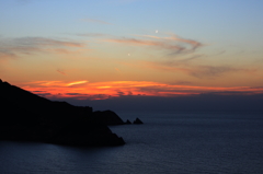 島の夕焼け
