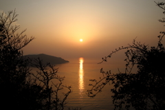 島の夕陽