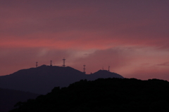 病室から窓越しの夕焼け　ⅰ