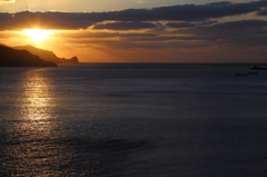 島の夕陽