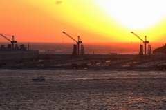 国家石油備蓄基地背後の夕陽Ⅳ