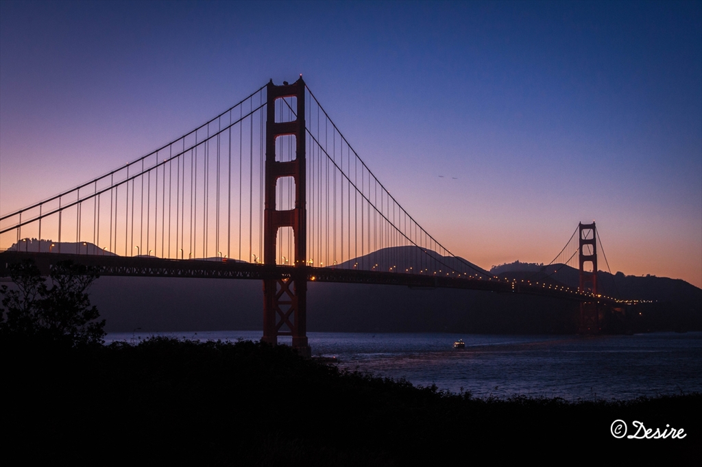 The Golden Gate Bridge of dusk