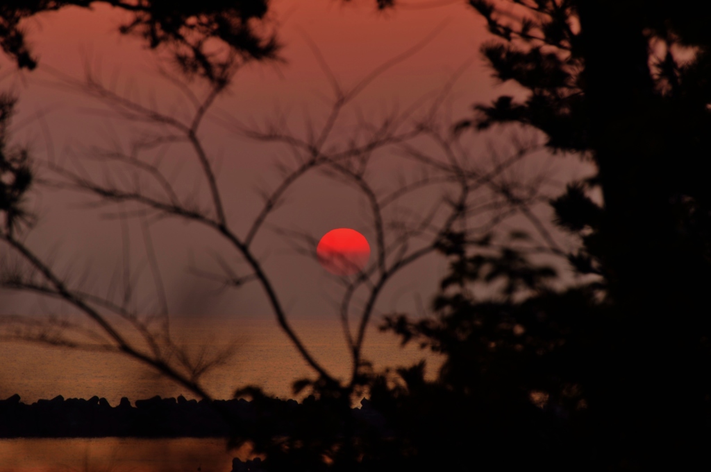 おぼろ夕日