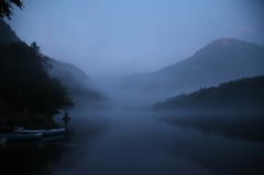 朝靄の大正池
