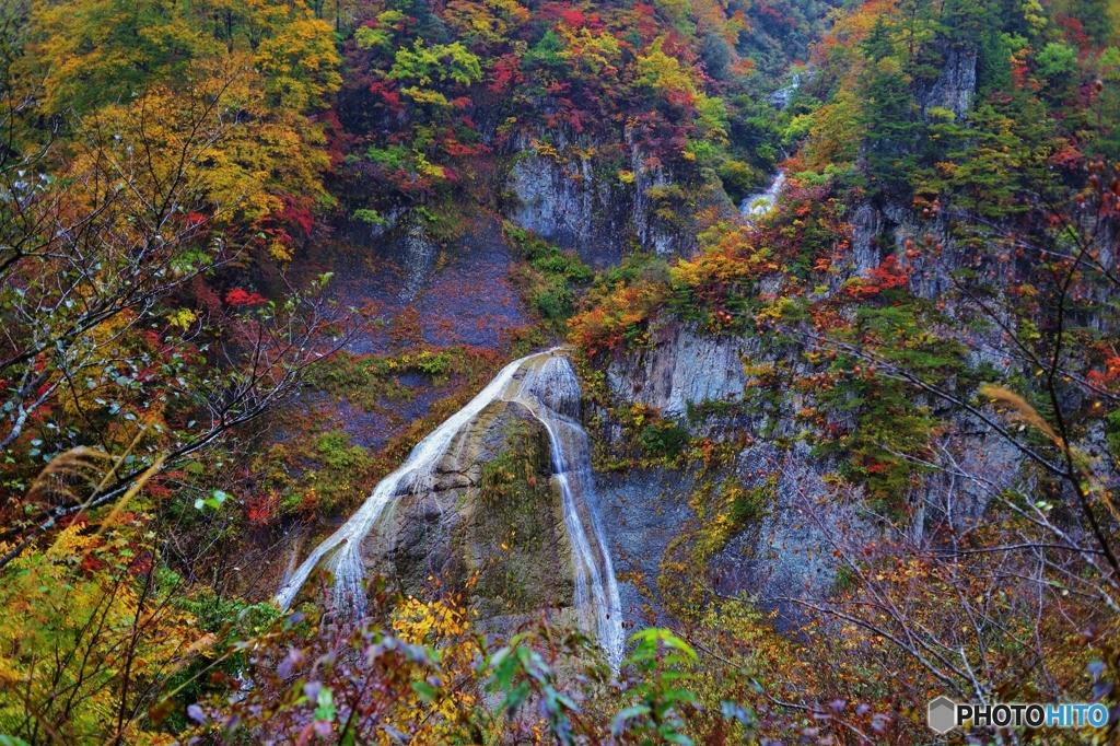 岩肌の滝