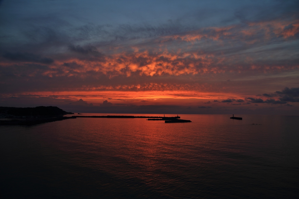 夕焼けの海