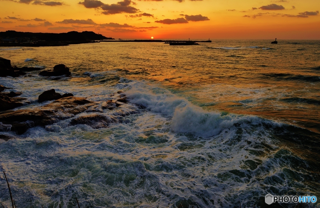 日本海の夕暮れ