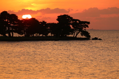 宍道湖に沈む太陽２