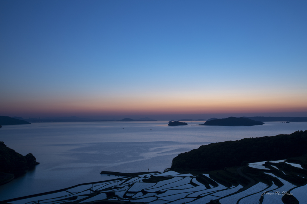 土谷棚田　夕日が沈んだあと