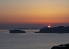 土谷棚田　夕日