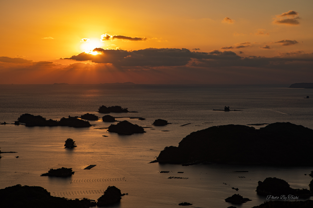 佐世保_石岳展望台　無粋な雲の隙間から