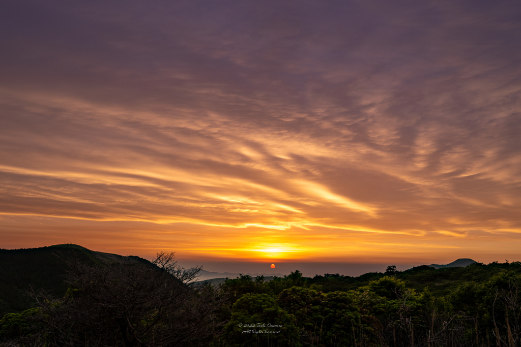 黒岩山展望所からの夕陽