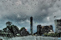雨の千葉ポートタワー