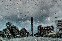 雨の千葉ポートタワー