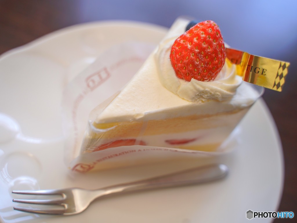 今日のおやつはショートケーキ