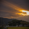 雲間からの夕日１