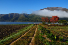 もや立つ木崎湖♪