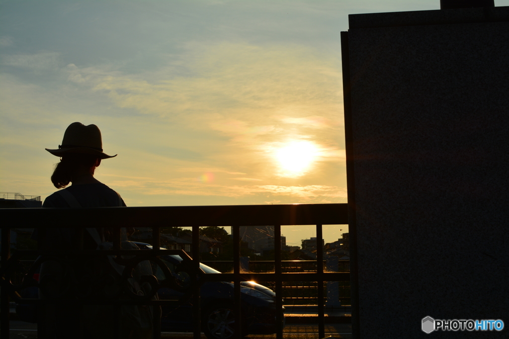 東茶屋街の夕陽　２