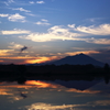 夜明け前の筑波山