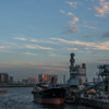 コンクリート工場の夕景