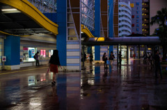 雨上がりの宮崎駅前