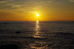 金谷漁港の夕暮れ２