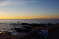 金谷漁港の夕暮れ１