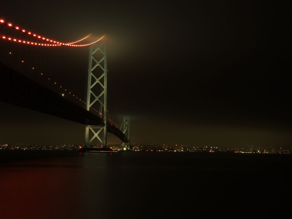 明石海峡大橋　夜景①