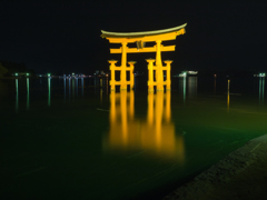 厳島神社鳥居ライトアップ