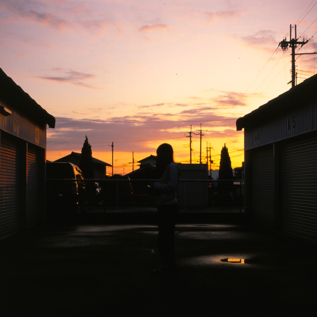 雨上がりに見た夕日