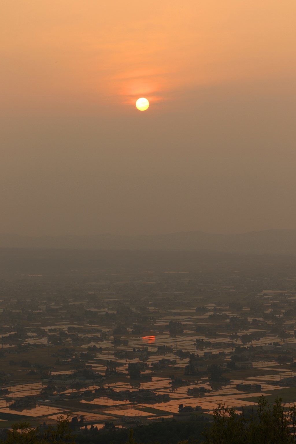 散居村の夕景