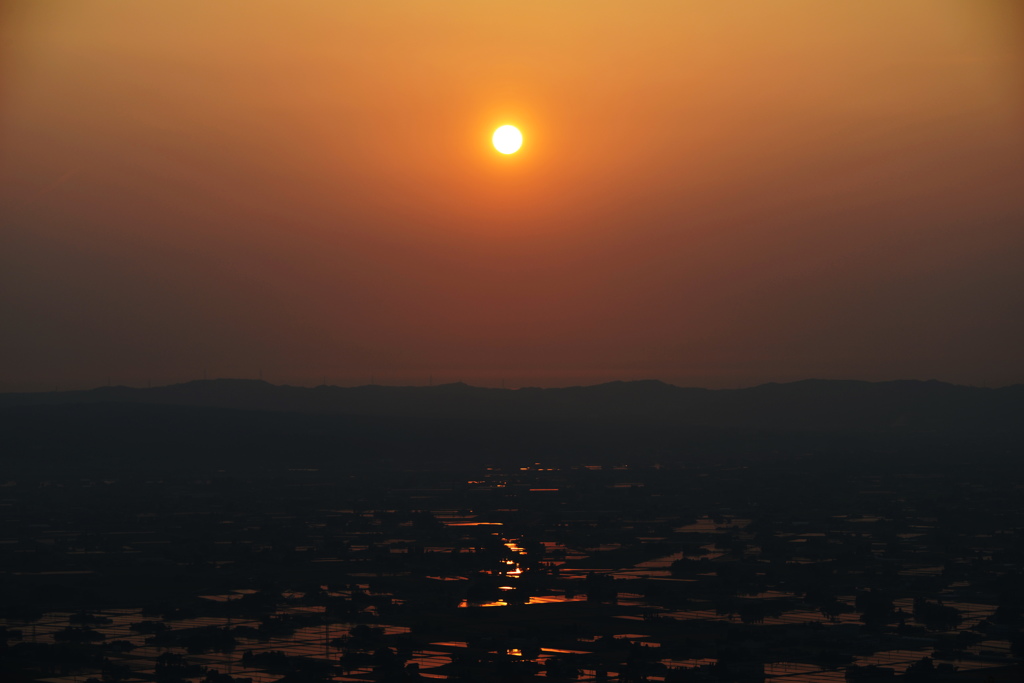 散居村の夕景