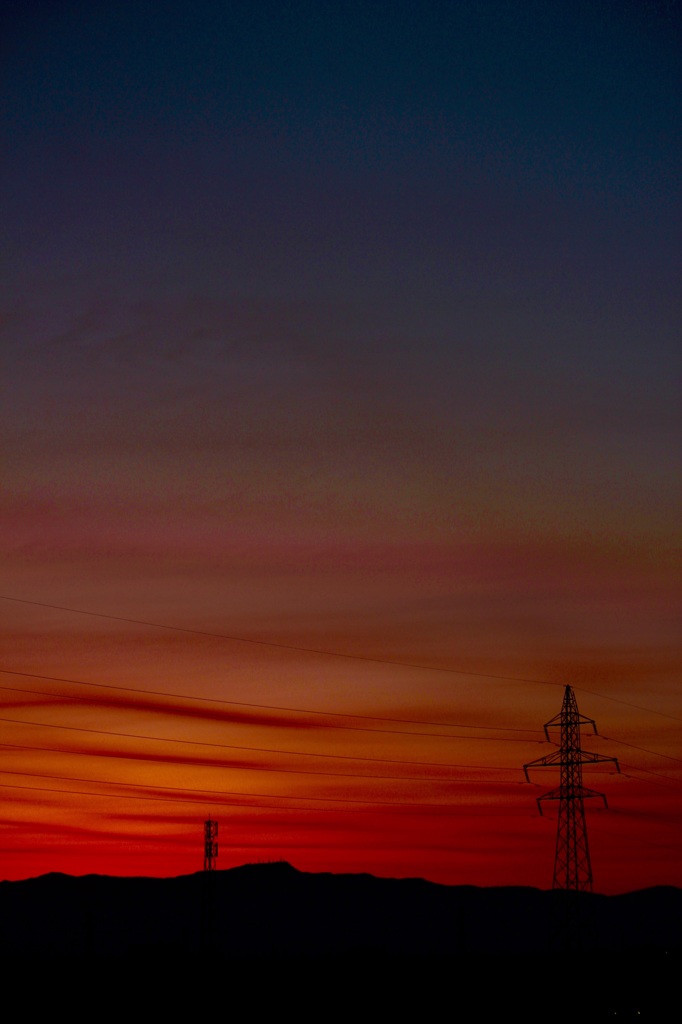 真っ赤な夕日